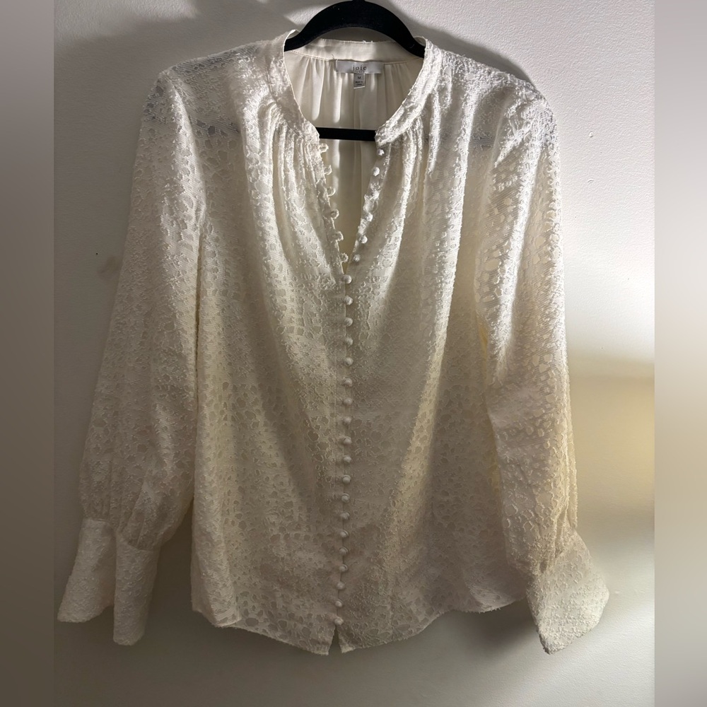 Joie Elegant White textured Blouse